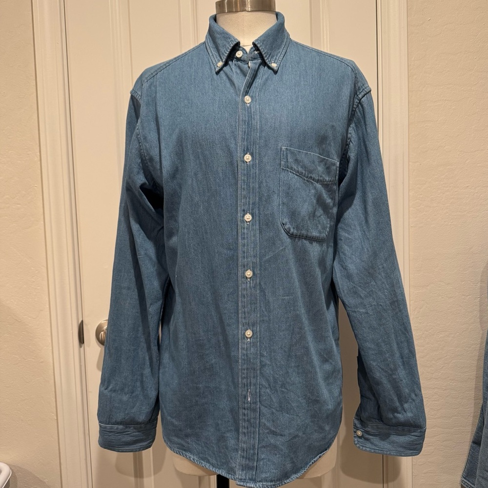 Men's Uniqlo Blue Denim Shirt